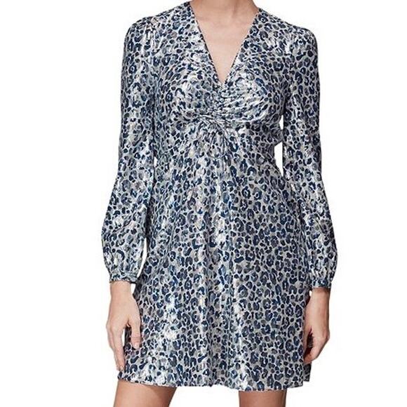 NWOT WHISTLES Dress 4 Multicolour Josie Metallic Silk Mix - Picture 1 of 11